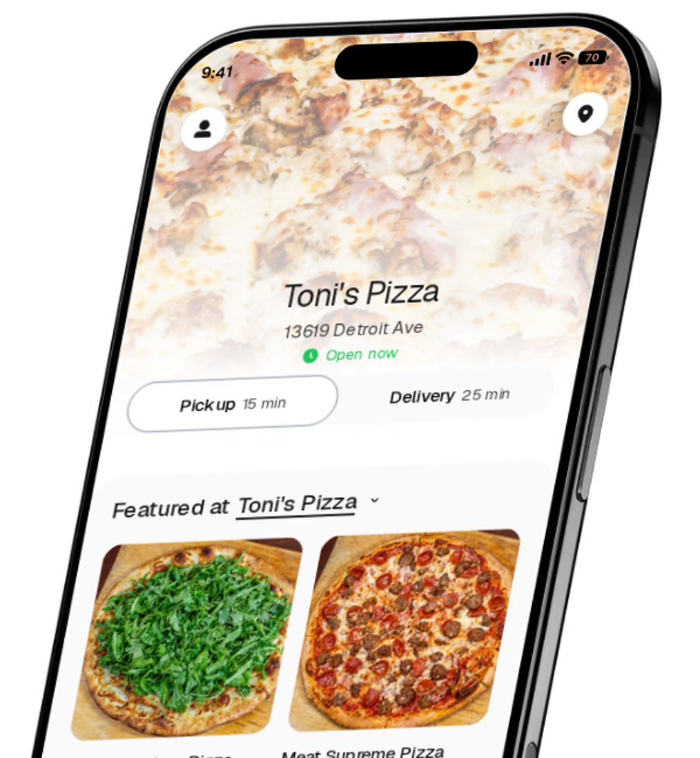 Toni's Pizza app preview